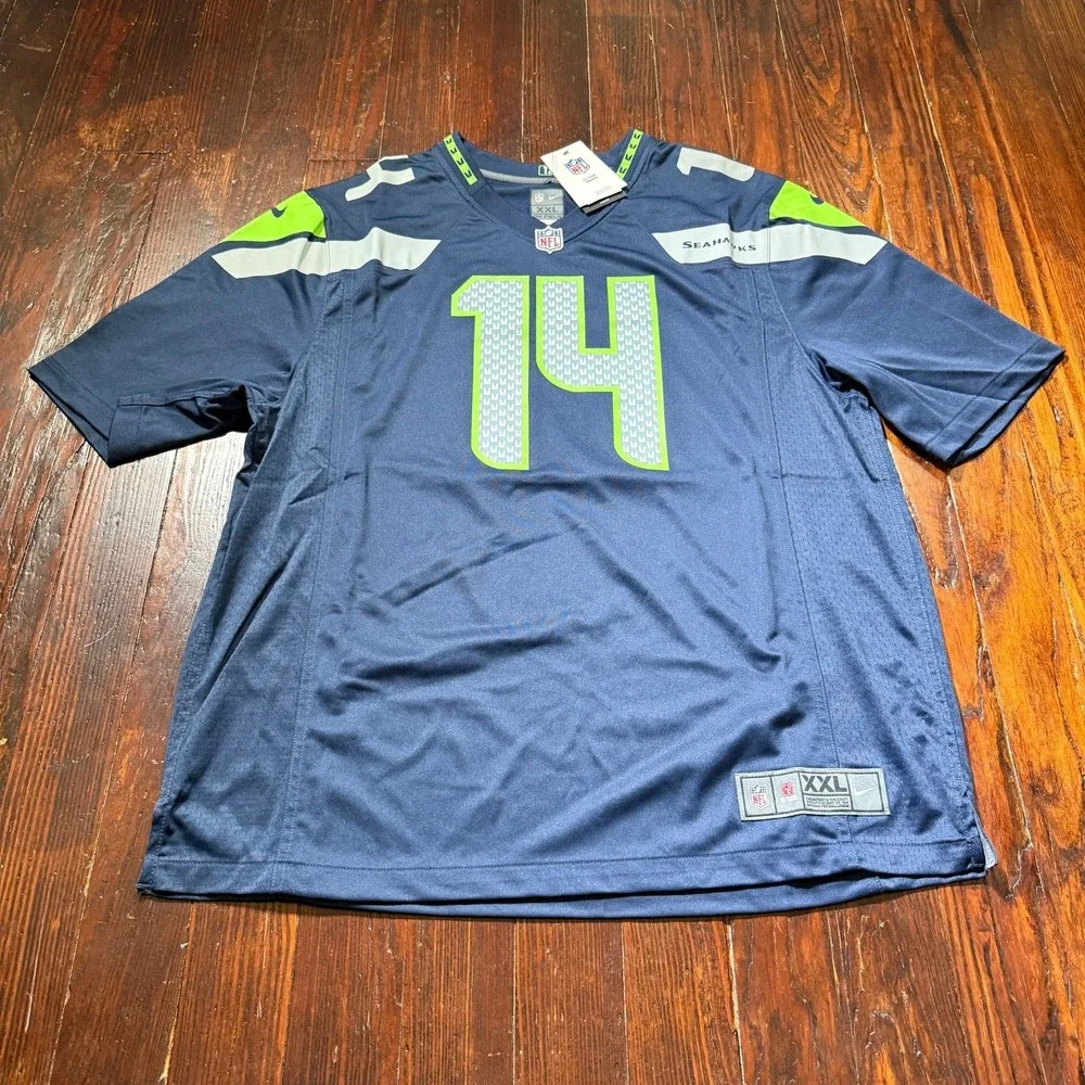 DK METCALF Seattle Seahawks Nike On Field Dri-Fit Blue NFL Jersey‎ Size 2XL